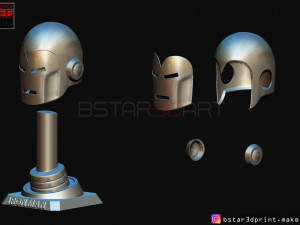 ironman classic helmet - wearable with standbase - marvel comic 3d print model 3Dプリントモデル