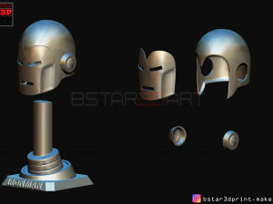 ironman classic helmet - wearable with standbase - marvel comic 3d print model 3D Print Model