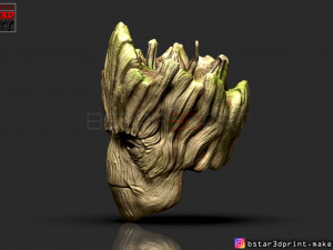 groot mask - guardians of the galaxy - marvel comics cosplay 3d print model Model Cetak 3D