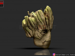 groot mask - guardians of the galaxy - marvel comics cosplay 3d print model Model Cetak 3D