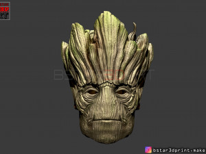 groot mask - guardians of the galaxy - marvel comics cosplay 3d print model Model Cetak 3D