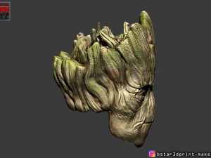 groot mask - guardians of the galaxy - marvel comics cosplay 3d print model Model Cetak 3D