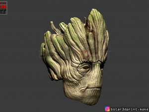 groot mask - guardians of the galaxy - marvel comics cosplay 3d print model Model Cetak 3D