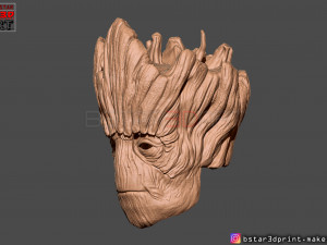groot mask - guardians of the galaxy - marvel comics cosplay 3d print model Model Cetak 3D