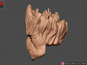 groot mask - guardians of the galaxy - marvel comics cosplay 3d print model Model Cetak 3D