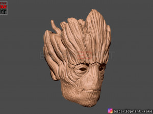 groot mask - guardians of the galaxy - marvel comics cosplay 3d print model Model Cetak 3D