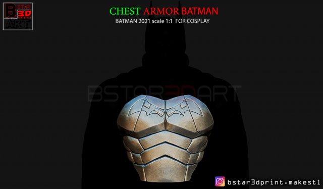 batman chest armor - batman 2021 - robert pattinson 3d print model Modello di stampa 3D .c4d .max .obj .3ds .fbx .stl .blend 