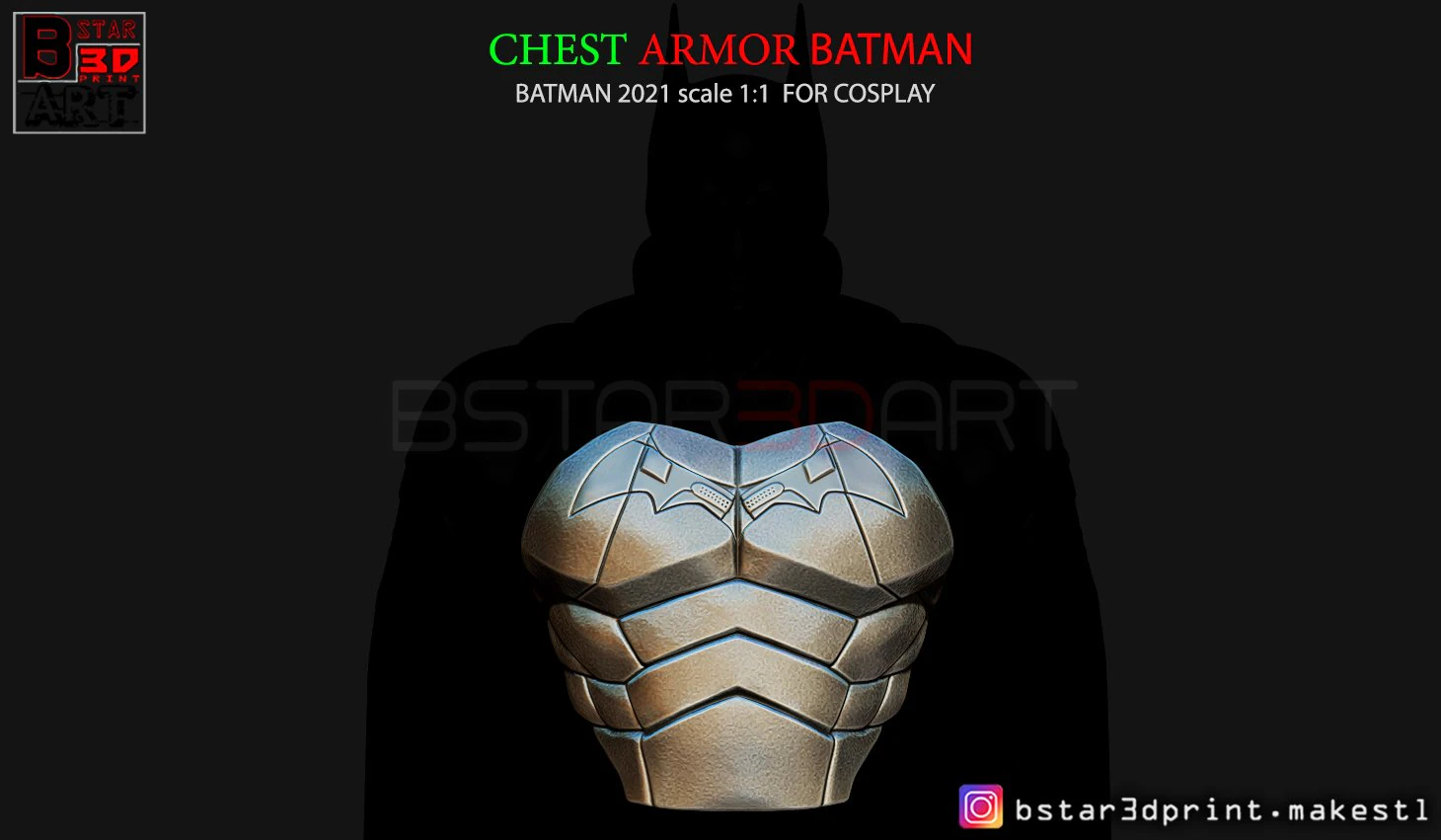 batman chest armor - batman 2021 - robert pattinson 3d print model 3D Print Model .c4d .max .obj .3ds .fbx .stl .blend 