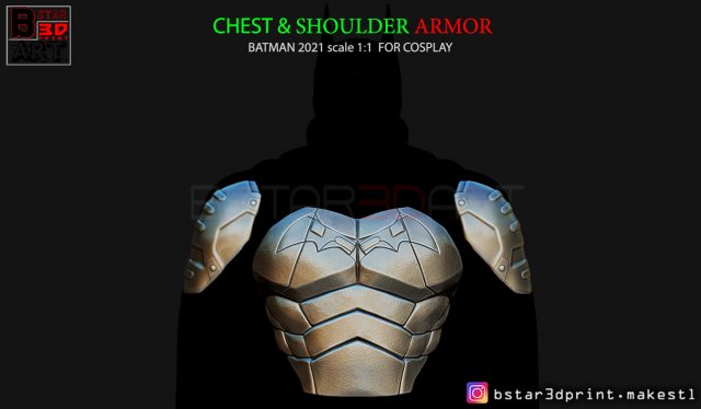 batman armor - batman 2021 - robert pattinson 3d print model 3Dプリントモデル .c4d .max .obj .3ds .fbx .stl .blend