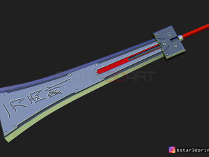 hardedge sword cloud - final fantasy vii remake 3d print model Modèles 3D en vedette