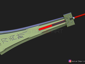 hardedge sword cloud - final fantasy vii remake 3d print model Modèles 3D en vedette