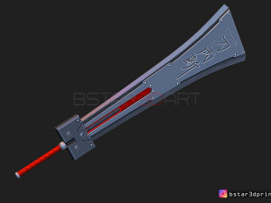 hardedge sword cloud - final fantasy vii remake 3d print model Modèles 3D en vedette