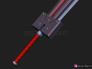 hardedge sword cloud - final fantasy vii remake 3d print model Modèles 3D en vedette