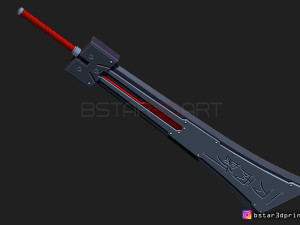 hardedge sword cloud - final fantasy vii remake 3d print model Modèles 3D en vedette
