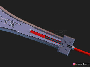 hardedge sword cloud - final fantasy vii remake 3d print model Modèles 3D en vedette
