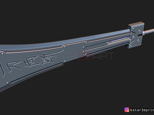 hardedge sword cloud - final fantasy vii remake 3d print model Modèles 3D en vedette
