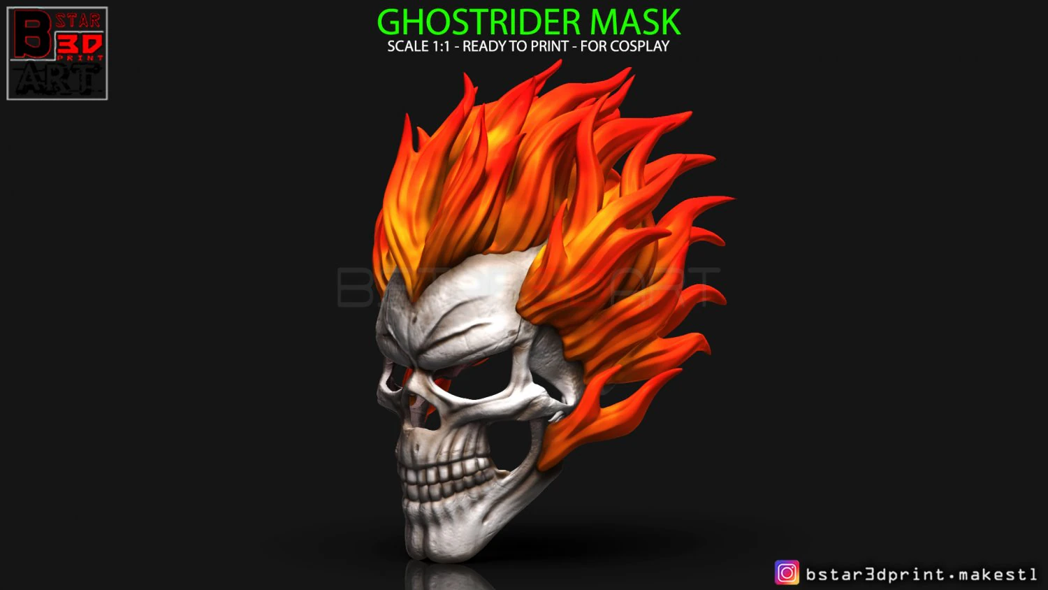 ghost rider mask -agents of shield - marvel comics 3d print model 3D Print Model .c4d .max .obj .3ds .fbx .stl .blend 