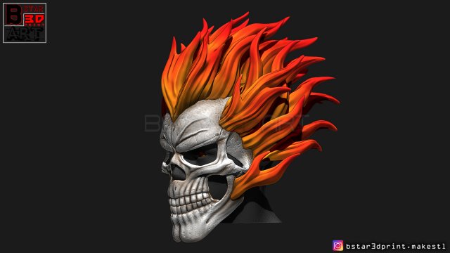 3D Print of Ghost Rider Skull Mask - Cosplay Halloween Helmet by  3DPrintModelStore