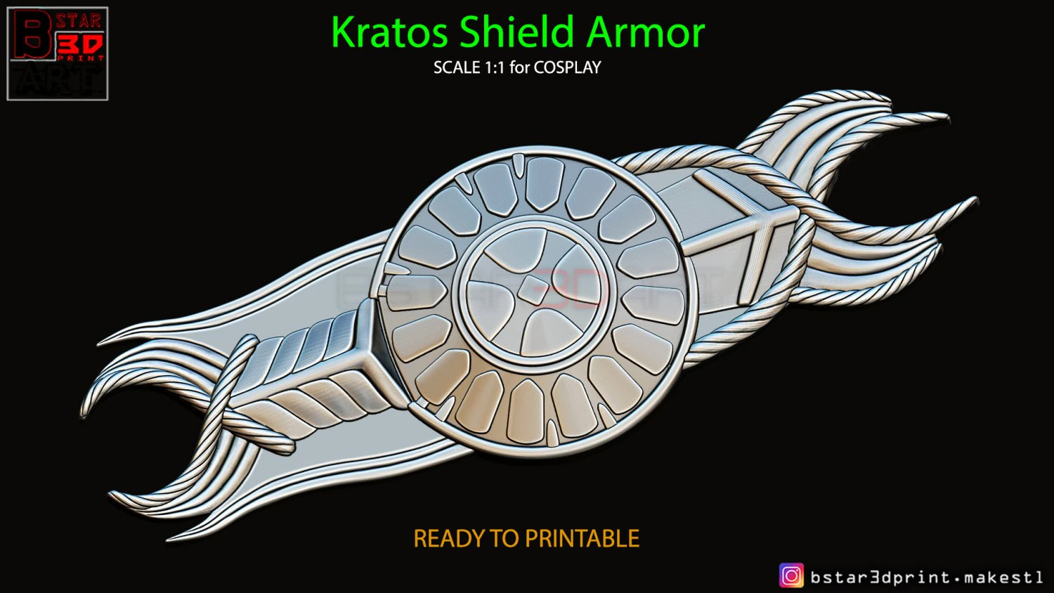 guardian shield - gauntlet kratos - kratos armor - god of war 3d print model 3D Print Model .c4d .max .obj .3ds .fbx .stl .blend 