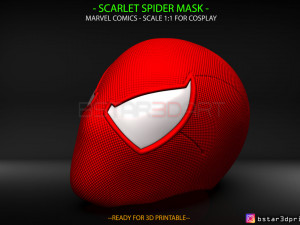 scarlet spider mask -spider man helmet - marvel comics 3d print model 3Dプリントモデル