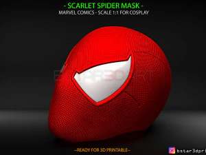 червона маска павука - шолом людини-павука - 3d друкована модель коміксів Marvel 3D Принт Модель