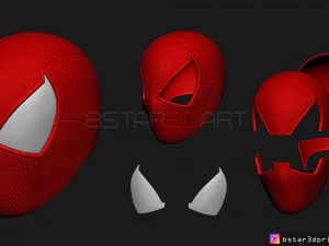 scarlet spider mask -spider man helmet - marvel comics 3d print model 3D Print Model