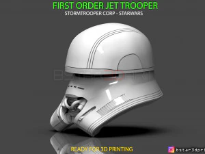 first order jet trooper helmet - stormtrooper corp - starwars 3d print model 3D Print Model