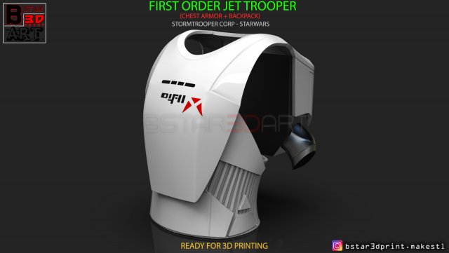 first order jet trooper - chest armor - backpack - stormtrooper corp 3d print model 3D Print Model .c4d .max .obj .3ds .fbx .stl .blend 