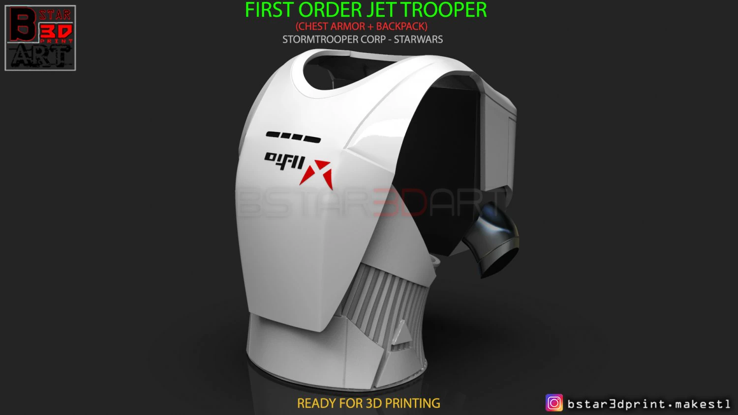 first order jet trooper - chest armor - backpack - stormtrooper corp 3d print model 3D Print Model .c4d .max .obj .3ds .fbx .stl .blend 