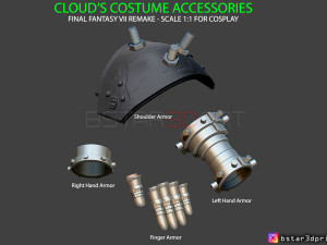cloud armor accessories - final fantasy vii remake 3d print model 3D Print Model