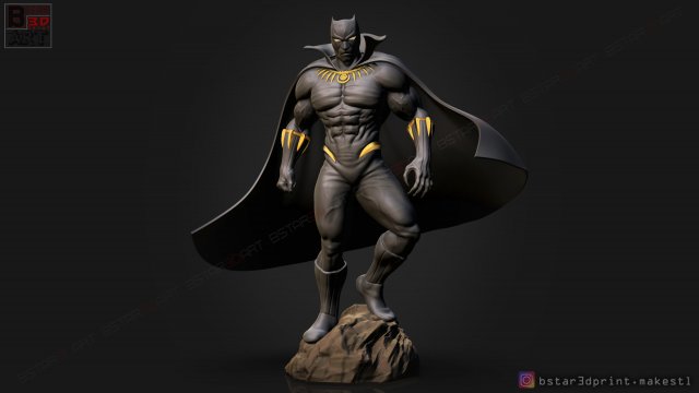 black panther marvel comic fan art 3d print model Modelo de impresión 3D .c4d .max .obj .3ds .fbx .stl .blend