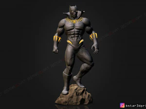 black panther marvel comic fan art 3d print model 3D Print Model