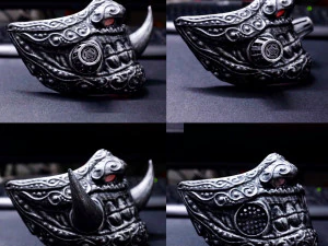 한냐 코비드 마스크 - 악마 마스크 3D 프린트 모델 3D 프린트 모델