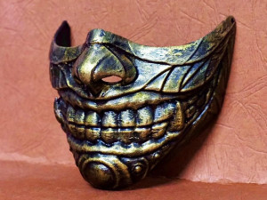 face mask - samurai covid mask -hannya mask cosplay 3d print model 3Dプリントモデル