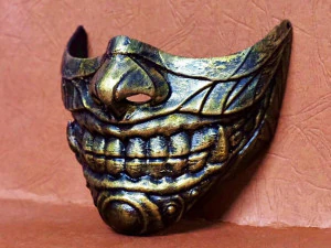 face mask - samurai covid mask -hannya mask cosplay 3d print model 3D Print Model