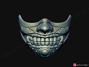 face mask - samurai covid mask -hannya mask cosplay 3d print model 3D-Druckmodell