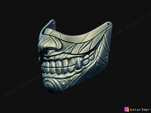 face mask - samurai covid mask -hannya mask cosplay 3d print model 3D-Druckmodell