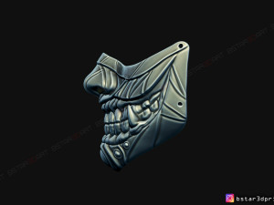 face mask - samurai covid mask -hannya mask cosplay 3d print model 3D-Druckmodell
