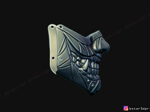 face mask - samurai covid mask -hannya mask cosplay 3d print model 3D-Druckmodell