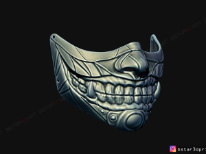 face mask - samurai covid mask -hannya mask cosplay 3d print model 3D-Druckmodell