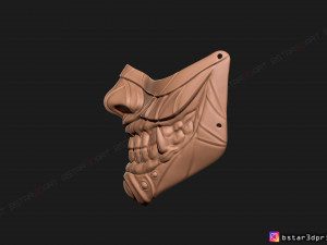 face mask - samurai covid mask -hannya mask cosplay 3d print model 3D-Druckmodell
