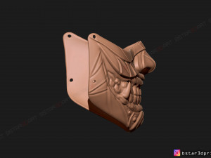 face mask - samurai covid mask -hannya mask cosplay 3d print model 3D-Druckmodell