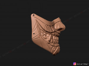 face mask - samurai covid mask -hannya mask cosplay 3d print model 3D-Druckmodell