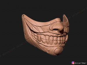 face mask - samurai covid mask -hannya mask cosplay 3d print model 3D-Druckmodell