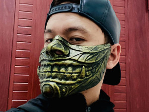 face mask - samurai covid mask -hannya mask cosplay 3d print model 3D-Druckmodell