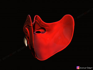 face mask - half samurai mask - halloween costume cosplay Modello di stampa 3D