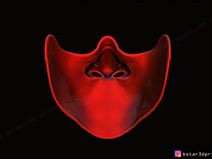 face mask - half samurai mask - halloween costume cosplay Modello di stampa 3D