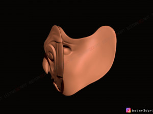 face mask - half samurai mask - halloween costume cosplay Modello di stampa 3D