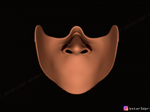 face mask - half samurai mask - halloween costume cosplay Modello di stampa 3D