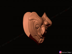 face mask - half samurai mask - halloween costume cosplay Modello di stampa 3D